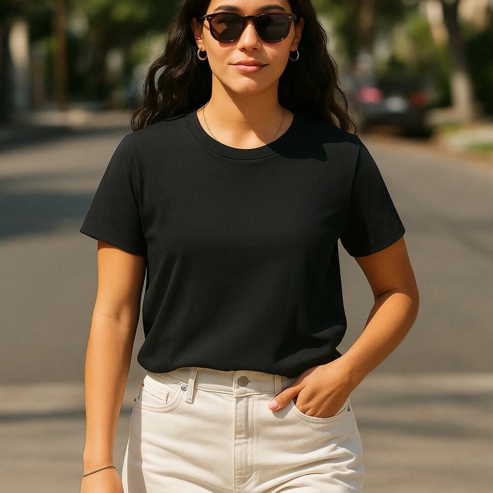 Everlane Black Cotton Crewneck Tee - Women's‎ Size XS